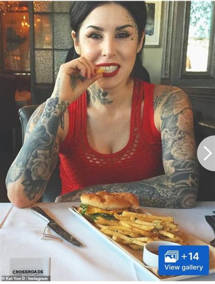 Kat Von D is covering most of her tattoos with solid black ink. Here are 13 designs she's replaced,