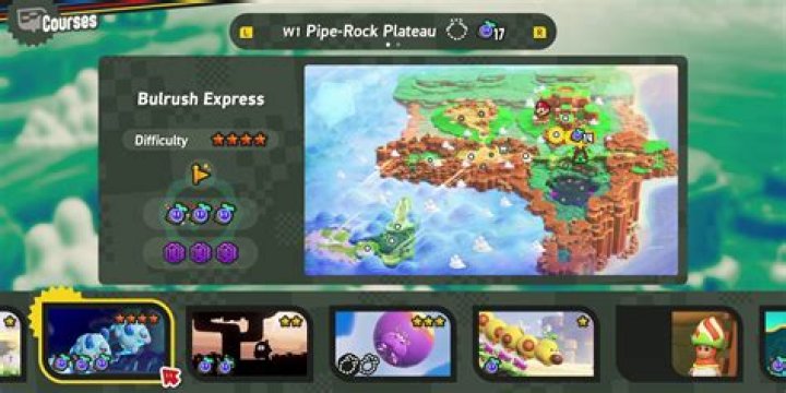 World 1 - Bulrush Express All Wonder Seeds, Flower Coins, and Secret Exits